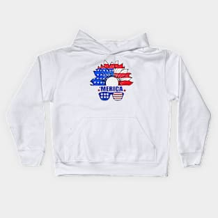 4th of July US Flag Independence Day 'Merica Kids Hoodie